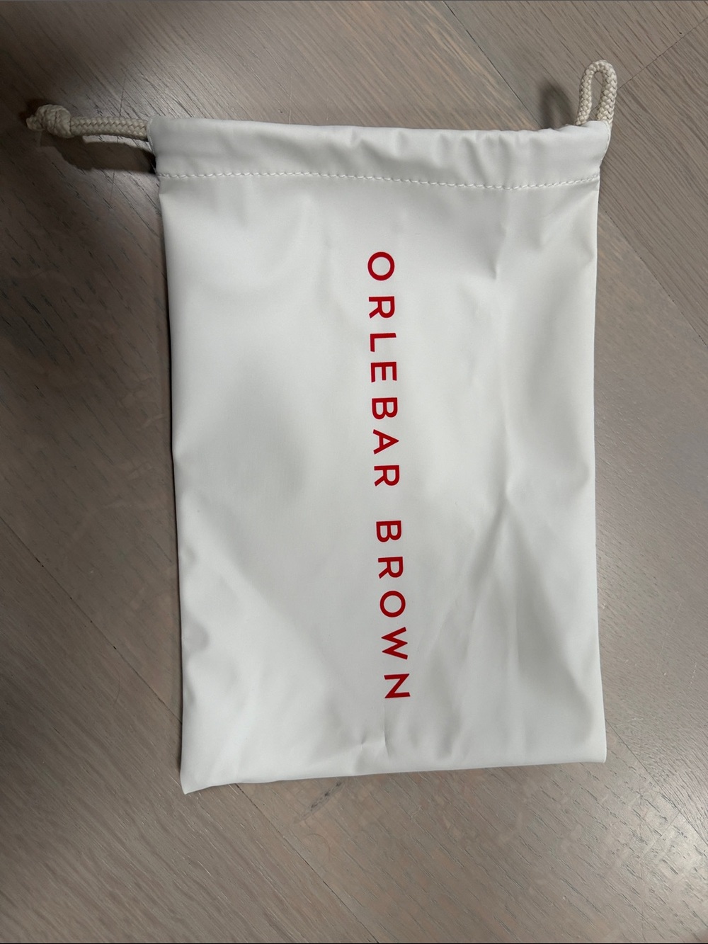 Orlebar Brown White Dustbag Pouch with Red Logo